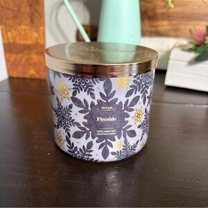 Bath & Body Works White Barn 3-Wick Candle FIRESIDE 14.5 oz New